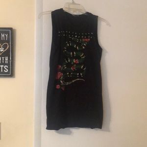 Sleeveless tie accent snake top/dress